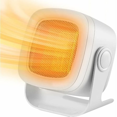 1800W Rumvarmer Støjsvag Elektrisk Varmeblæser, Mini Keramisk Varmeblæser Sikker Hurtig Opvarmning med Overophedningsbeskyttelse Badeværelse 