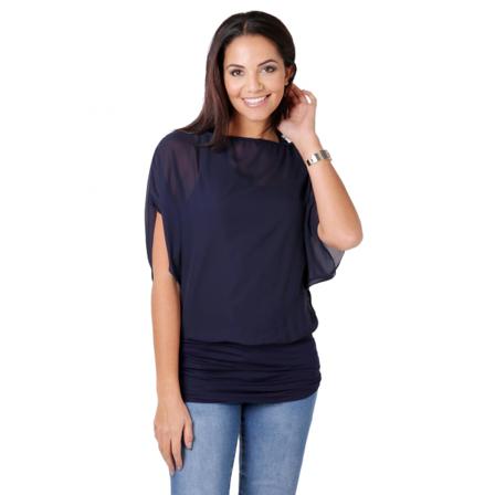 Krisp Dam/dam Oversized Chiffong Batwing 2-delad Topp 8 Uk