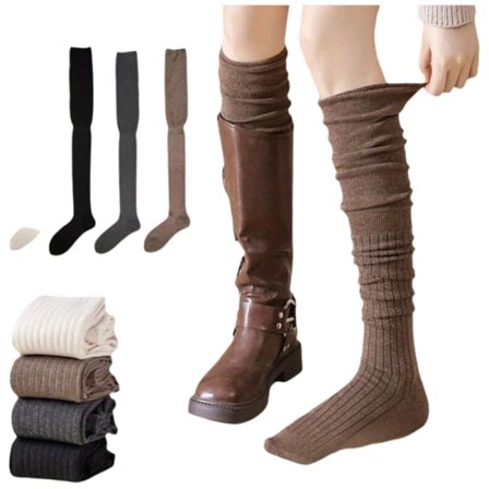 4 par/miks; Størrelse: One Size - 4 par knestrømper for kvinner - ensfargede polyesterstrømper, tynne, høy elastisitet, vaskbare, for alle årstider