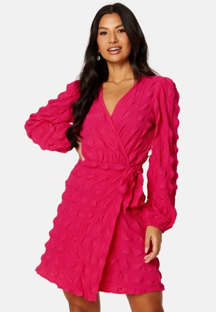 BUBBLEROOM Triniti wrap dress Pink Klær