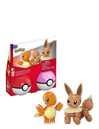 Mega | Pokémon Poké Ball 2-Pack Building Toy Kits With 2 Action Figures (40 Pieces) For Kids | ONE SIZE