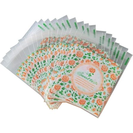 Genlukkelige Godteposer 200 stk. Selvklæbende Gaveposer Flade Cellofan Gaveindpakningsposer Blomster Celloposer Til Festfavoritter