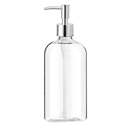 Tvålpump Klar Glas Tvålpump med Pump 473 ml Återfyllningsbar Flytande Handtvålspump för Badrum Kök