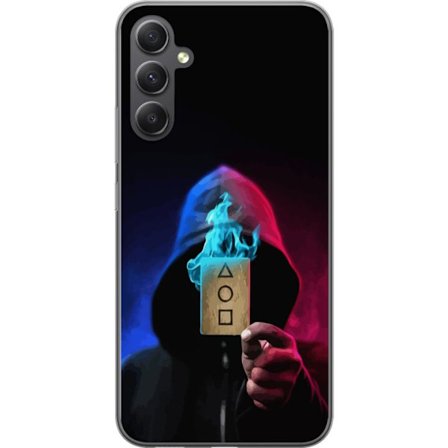 Kompatibelt Mobilskal till Samsung Samsung Galaxy A16 5G Squid Game Netflix affisch koreansk överlevnadsdrama serie mask huva kort retro fanart desig