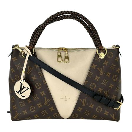 Louis Vuitton Vintage Louis Vuitton Monogram Braided V Tote MM White Leather Shoulder Hand Taske Preowned Hvid, Dame Vintage Tasker, Størrelse: ONE 