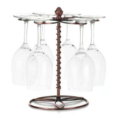 Vinglasstativ rød vinglas tørrestativ glasstativ 6 vinglasstativ opbevaringsmøbelstativ uafhængigt vinglasstativ