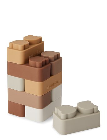Pile Silic Building Bricks - 10 Pcs. Toys Building Sets & Blocks Building Blocks Brown Nuuroo