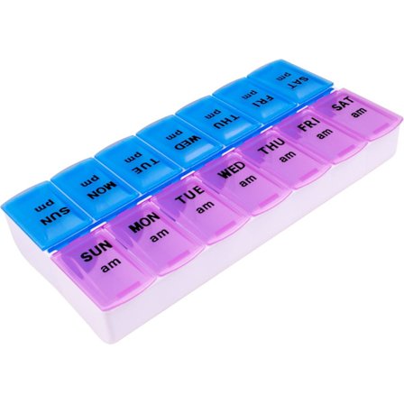 Veckopillerorganisatör för två gånger om dagen, veckopillerorganisatör, lätt att öppna
