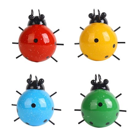 4 Stycken Metall Nyckelpiga Dekor Metall Nyckelpiga Väggdekor Metall Nyckelpigor Väggkonst för Trädgård Gräsmatta Heminredning Utomhus Väggskulpturer