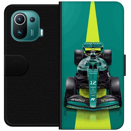 Yhteensopiva Lompakkokotelo Xiaomi Xiaomi Mi 11 Pro Aston Martinin Formula 1 -auto vihreässä kilpailumuotoilussa, jossa on moderni studiosentuntma