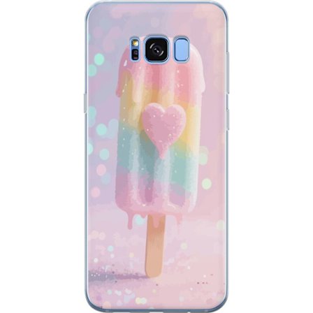 Yhteensopiva Puhelinkuori Samsung Galaxy S8 Lasi Sydämellä - Pastellivärit Sulavan Tyylin Kanssa, Suloista ja Romanttista Muotoilua Kesätunnelmalla