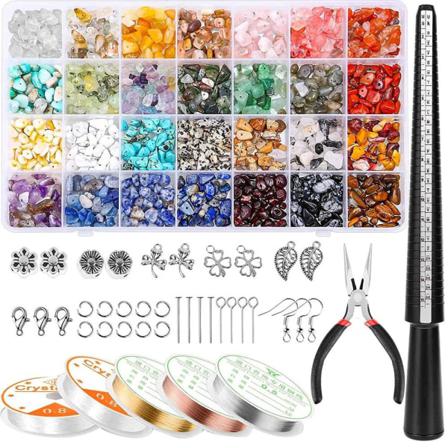 Ringtillverkningssats Med Corlorful Crystal Beads, Diy- Set C#