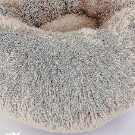 Vaskbar Beroligende Komfortabel Donut-stil Plysj Kjæledyr Katt Eller Hundeseng. XL 80cm. Brun