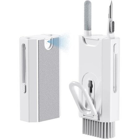 MacBook Tangentbordsrengöringsborste med Mikrofiberduk, Multipurpose Rengöringskit för Tangentbord, Hörlurar, Smartphone, Surfplatta - Vit