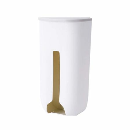 Hvit handlepose dispenser veggmontert sammenleggbar posebesparende arrangør plast søppelposeholder hengende oppbevaringspose resirkulering