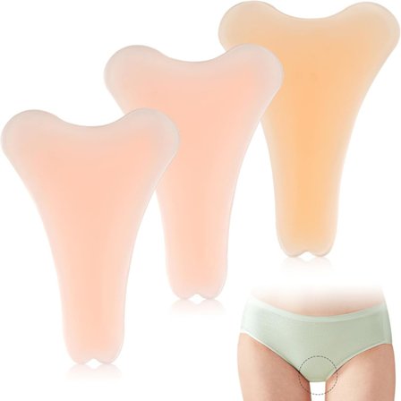 3-pakning Camel Toe Concealer, Sømløs Camel Toe Hider, Gjenbrukbare Anti-Camel Toe Silikonputer, Gjenbrukbare Usynlige Selvklebende Silikonputer for