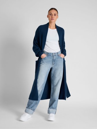 Kashmina - Kashmirkåpe - "Trench" - mountain blue - Size M