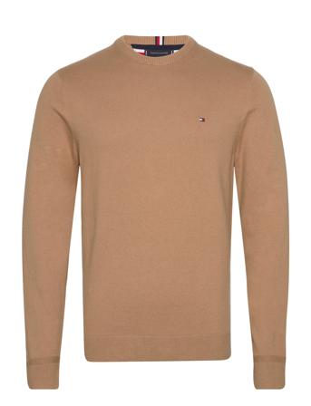 Pima Org Ctn Cashmere Crew Neck Strikkegenser M. Rund Krage Beige Tommy Hilfiger*Betinget Tilbud