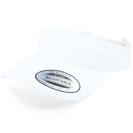 Yupoong - Vit visor Keps - Curved White Visor @ Hatstore