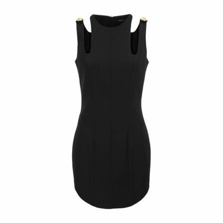 Balmain, Sleeveless wool short Dress Zwart, Dames, Maat:S,wol