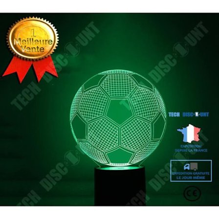 Bordslampa - TD - 3D fotbollsillusionlampa - 7 färger - LED - Modern design