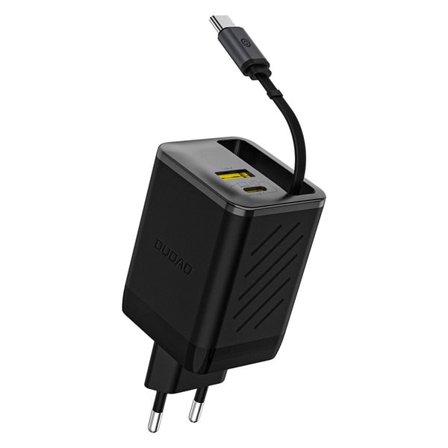 Dudao GaN 67W vegglader med innebygd USB-C-kabel