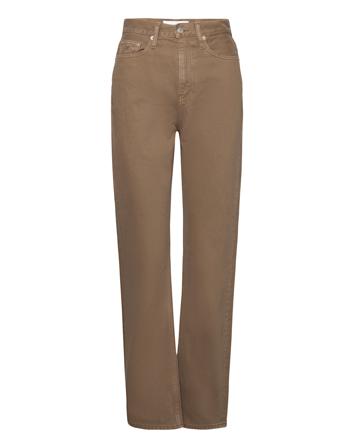 High Rise Straight Rette Jeans Brun Calvin Klein Jeans*Betinget Tilbud