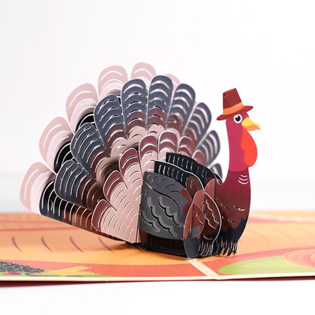 3D Julehilsner, Pop-Up Kort Med Kalkun Design Til Efterårs- og Høstferie Fejringer, Thanksgiving Kort og Kuverter (5x7)