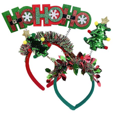 2 st julhuvudband fest hårband fest huvudband fest huvudbonad jul huvudbonad(22.00X11.30X1.00CM,Som visas)