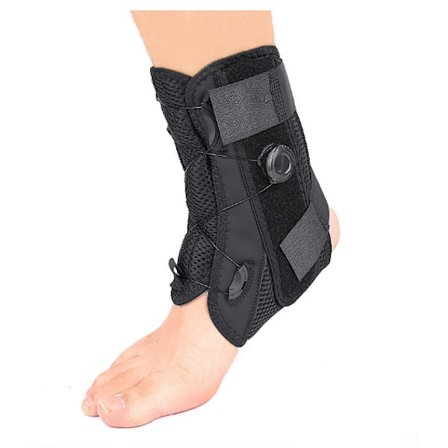 Justerbar ankelstøtte med højredrejning – kompressionsstøtte med aluminiumsplade og stålkabel L