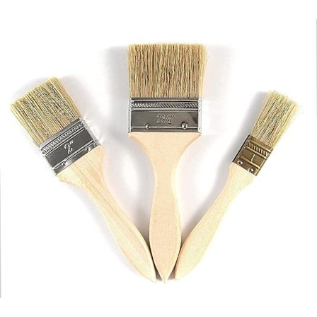 Målarpenslar, Förpackningar med fläcklim i olika storlekar och små engångspenslar.