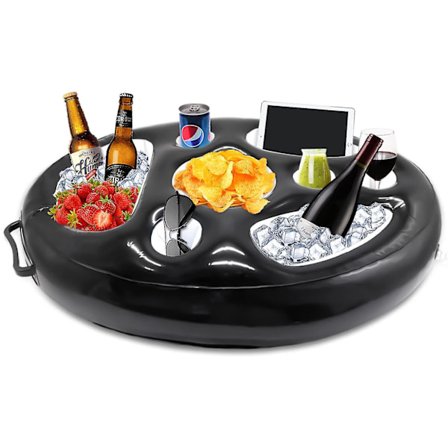 Oppustelig drikkevareholder, 8 huller flydende poolbar, drikkekopholder frugtsalatbuffet