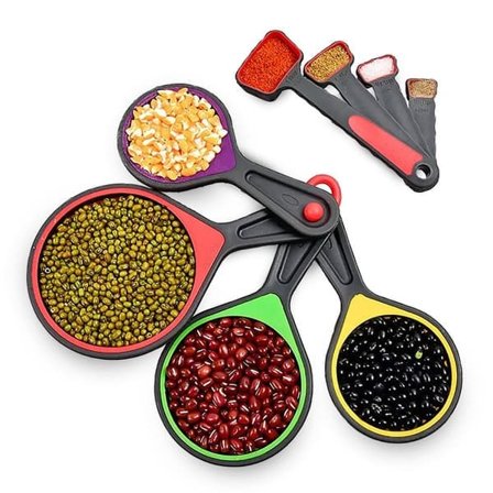 {NT} Kjøkkenmål i silikon, sammenleggbare, 8 størrelser