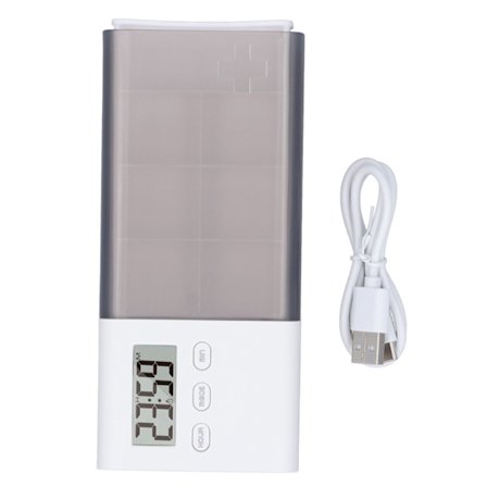 Digital Medisindispenser 5 Sett Alarm Vibrasjonsvarsel USB Oppladbar Elektronisk Pilleorganisator for Reise