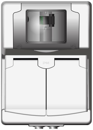 Norwesco Protector B Seinäpistorasia 2-osainen, B-tyypin vikavirtasuojakytkin, 30MA valkoinen, Kytkimet & pistorasiat