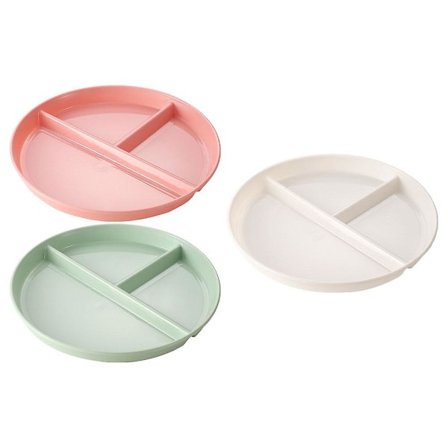 3 stk. portionskontrolplader, tredelte frugtmadplader, opdelte middagstallerkener til diæt{REN}