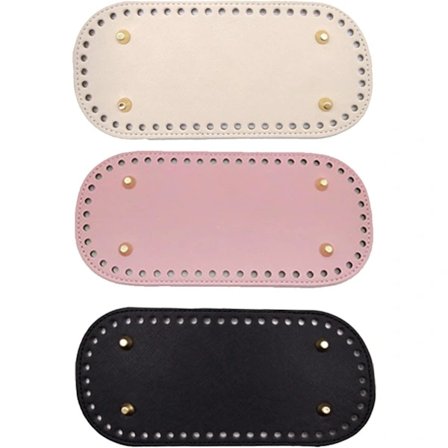 3 stk PU-skinn veskebunn håndvevd heklet veske med nagler_tfrf