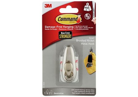 COMMAND METALLKROK CLASSIC RUND LITEN I BØRSTET NIKKEL FC11-BN