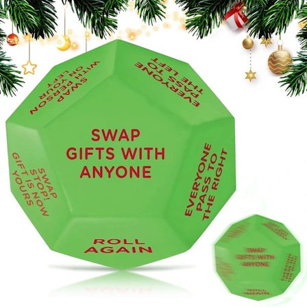 1 stk. 2025 Ny julegavebytte terning, 3 * 3 tommer julegavelege Familiespil, Store bytte terningefestgaver til jul-FA-