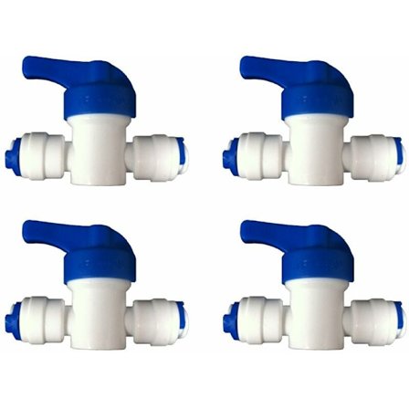 Vatten 4-pack Inline-kranventiler för 1/4 LDPE Kylskåp Frys Omvänt Osmosfilter System