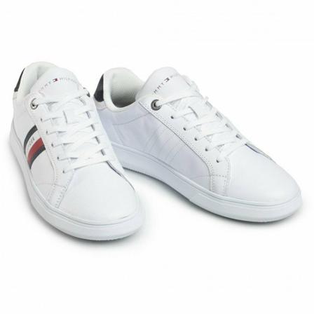 Tommy Hilfiger, Essential Leather Cupsole Fm 0Fm 02987-Ybr 41 Wit, Heren, Maat:42 EU,synthetisch