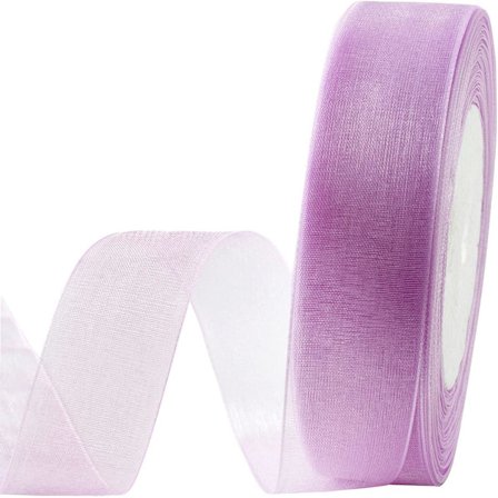 Organza-bånd lilla 4 cm, 45 meter gjennomsiktig bånd organza chiffonbånd for gaveinnpakning, håndverk, bukettinnpakning, bryllupsdekorasjonsbuer