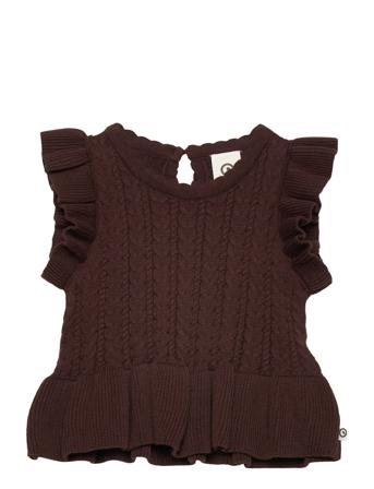Knit Frill Vest Baby Vest Brun Müsli By Green Cotton