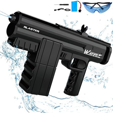 Elektrisk vandpistol legetøj, automatisk vandspray pistol, elektrisk vandpistol til sommer pool fest strand udendørs aktiviteter (sort)