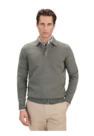 John Henric Cotton Buttoned Polo Shirt (jordan) T-shirts Herr Grön L