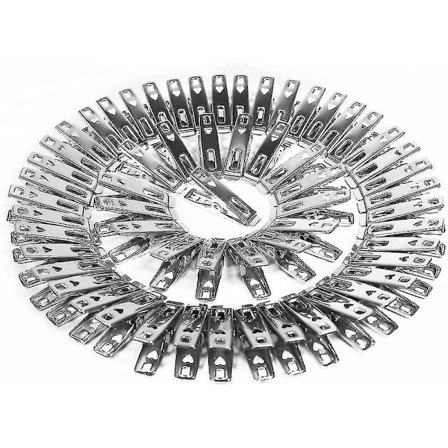 60 stk. rustfrit tøj klemmer i rustfrit stål, vindafvisende og rustfrit