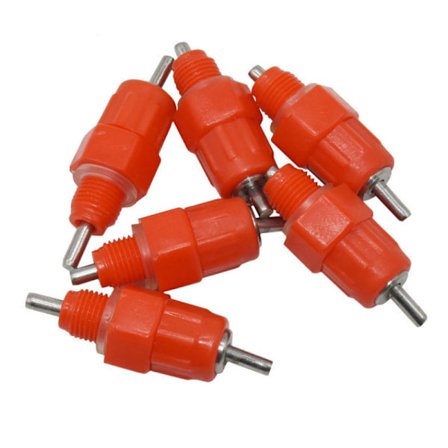 Kyllingefarm automatisk vandtrug stålkugle kylling drikkefontæne forbindelseskop vandkugle hane kylling 6 stykker