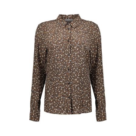 Geisha Blouse Leopard , Bruin , Dames , Maat: M
