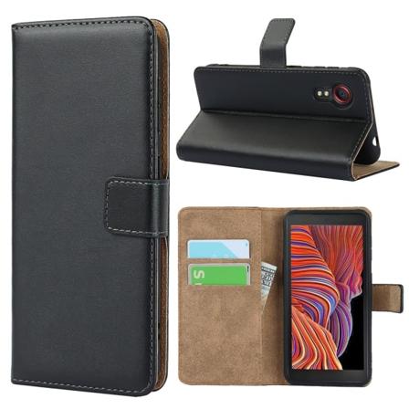 Lommebokveske Samsung Galaxy Xcover 5 i Svart Skinn Svart