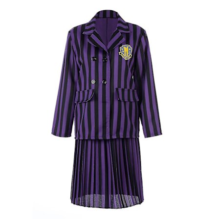 Onsdagskostyme Enid Sinclair Dress Nevermore Academy Skoleuniform Halloween Karnevalsfestkostyme for voksne Barn_o